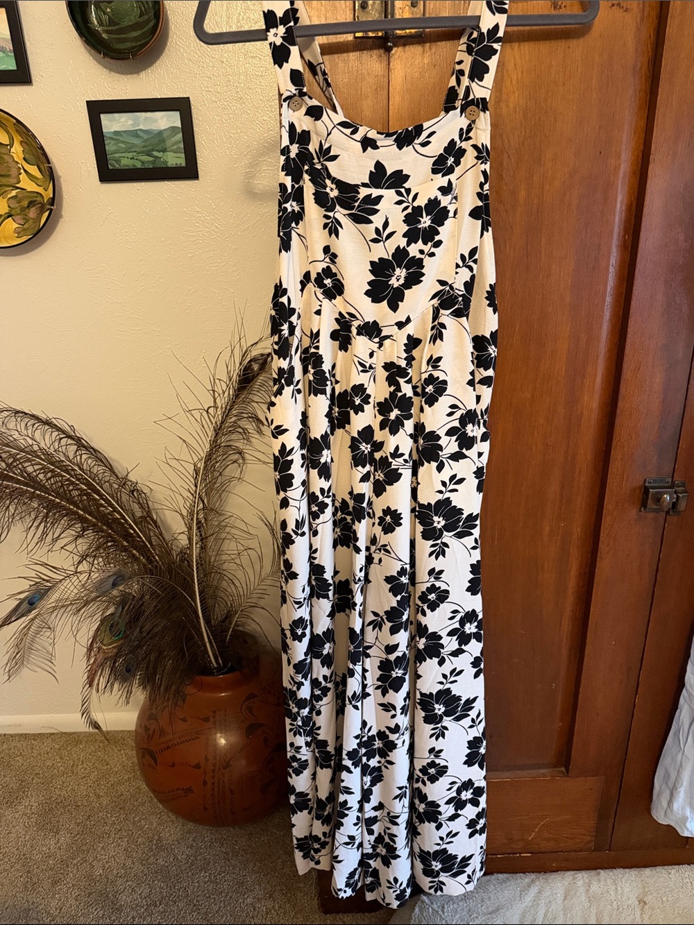 Wolverine Black and White Floral Jumpsuit